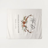 Trouw terracotta rustieke herten bloemendecoratie  wandkleed (Voorkant (horizontaal))