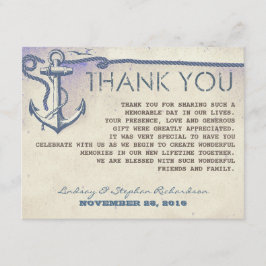 trouw thank you kaarten met zeeanker ontwerp