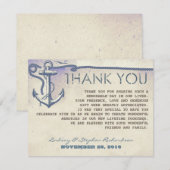 trouw thank you kaarten met zeeanker ontwerp (Voorkant / Achterkant)