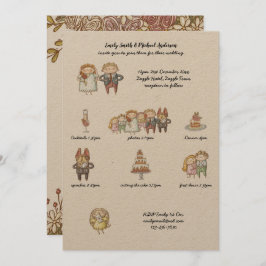 Trouw Tijdlijn Uitnodiging Rustieke Handgetekende