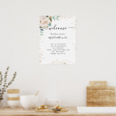 Trouw tijdlijnprogramma bloemig eucalyptus poster (Keuken)
