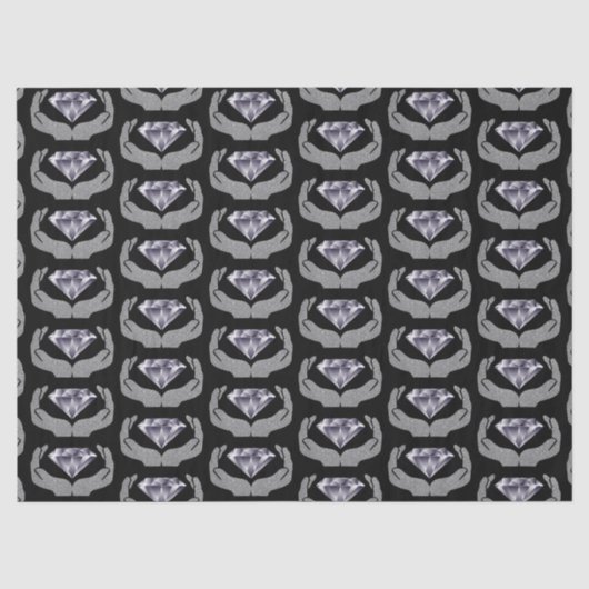 Trouw Tissue Papier met Diamant Handen (Voorkant)