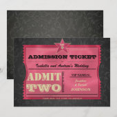 Trouw toegangskaartje kaart (Voorkant / Achterkant)