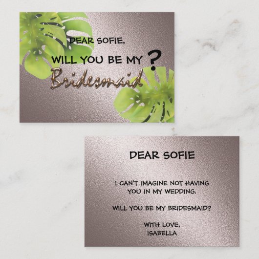 Trouw tropisch exotisch groen monstera bladeren wa informatiekaartje (Voorkant / Achterkant)