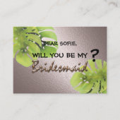 Trouw tropisch exotisch groen monstera bladeren wa informatiekaartje (Voorkant)