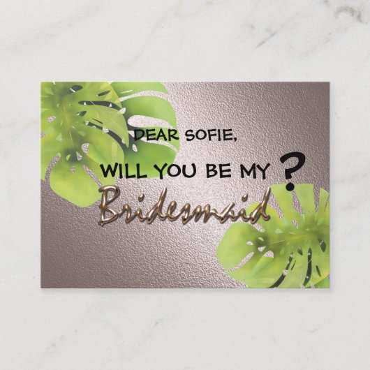 Trouw tropisch exotisch groen monstera bladeren wa informatiekaartje (Voorkant)