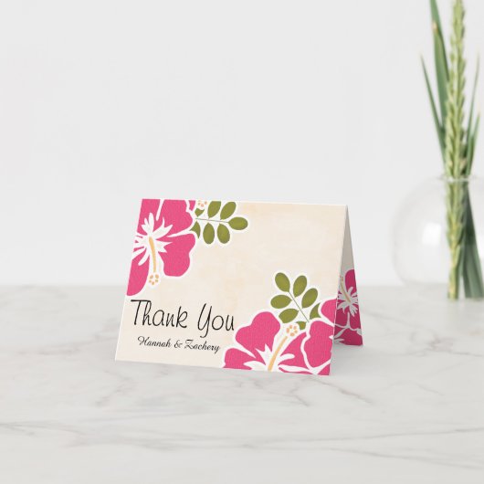 Trouw Trouw Dank Je Wel Kaarten Fuchsia Hibiscus (Voorkant)