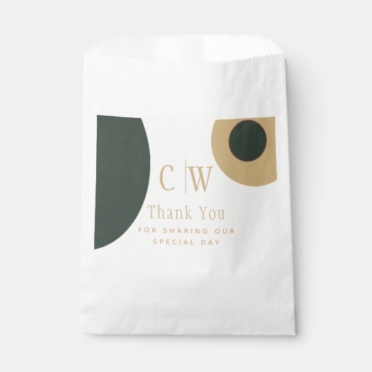 Trouw Trouw Dankjewel Olijfgroen Gouden Cadeau Ges Bedankzakje (Voorkant)