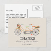 Trouw Trouw Tandem Fiets Bedankt Briefkaart (Voorkant / Achterkant)