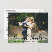 Trouw Trouwdag Dank Je Wel Liefde en Dank Foto Briefkaart (Voorkant / Achterkant)