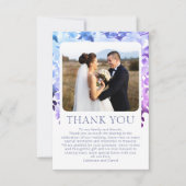 Trouw Trouwfoto Aquarel Bloemen Bedankkaart (Voorkant)
