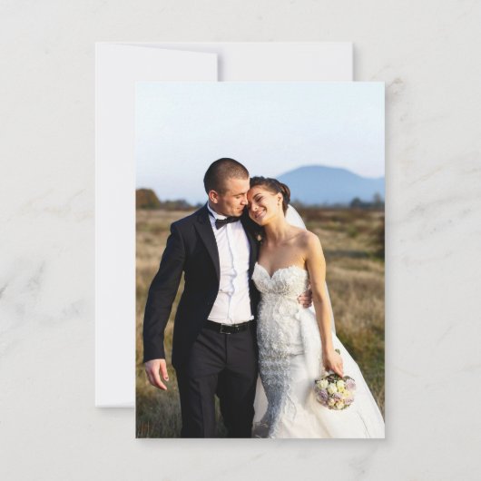 Trouw Trouwfoto Aquarel Bloemen Bedankkaart (Achterkant)