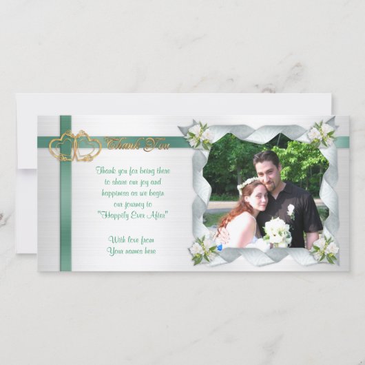 Trouw trouwfoto kaartlinten bedankkaart (Voorkant)