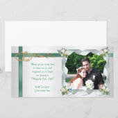 Trouw trouwfoto kaartlinten bedankkaart (Voorkant / Achterkant)