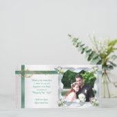 Trouw trouwfoto kaartlinten bedankkaart (Staand voorkant)