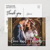 Trouw Trouwfoto met Liefde en Dank Briefkaart (Voorkant / Achterkant)