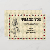 Trouw Trouwkaart,Alice in Wonderland Bedankkaart (Voorkant / Achterkant)