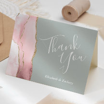 Trouw Trouwkaart Blush Agate Goud Salie Groen Beda
