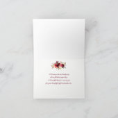 Trouw Trouwkaart - Burgundy Bloemen, Veren Bedankkaart (Binnen)