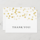 Trouw Trouwkaart Goud Folie Glitter Lichtjes Bedankkaart (Voorkant / Achterkant)