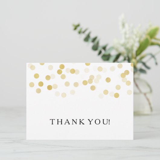 Trouw Trouwkaart Goud Folie Glitter Lichtjes Bedankkaart (Staand voorkant)