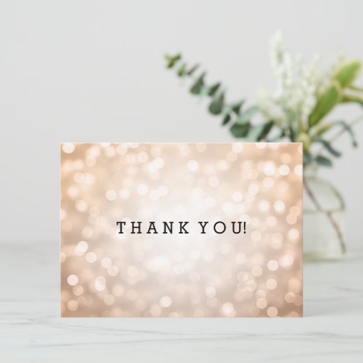 Trouw Trouwkaart Koperen Glitterlichtjes Kaart (Staand voorkant)