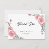 Trouw Trouwkaart met bloemmotief en Eucalyptus Bedankkaart (Voorkant)