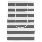 Trouw Trouwkaart met modern gestreept patroon Medium Cadeauzakje (Achterkant)