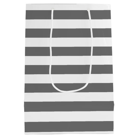 Trouw Trouwkaart met modern gestreept patroon Medium Cadeauzakje (Achterkant)