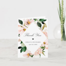 Trouw Trouwkaart met Roze Hortensia Bloemen Bedankkaart