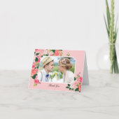 Trouw Trouwkaart met Vintage Rozen Bedankkaart (Voorkant)