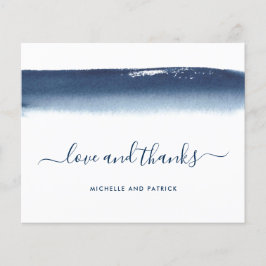 Trouw Trouwkaart met Waterverf Navyblauw Budget