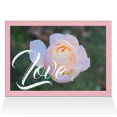 Trouw Trouwkaart Monogram Pastel Roze Roos (Binnen Horizontaal (Boven))
