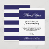 Trouw Trouwkaart Navy en Witte Streep Bedankkaart (Voorkant / Achterkant)