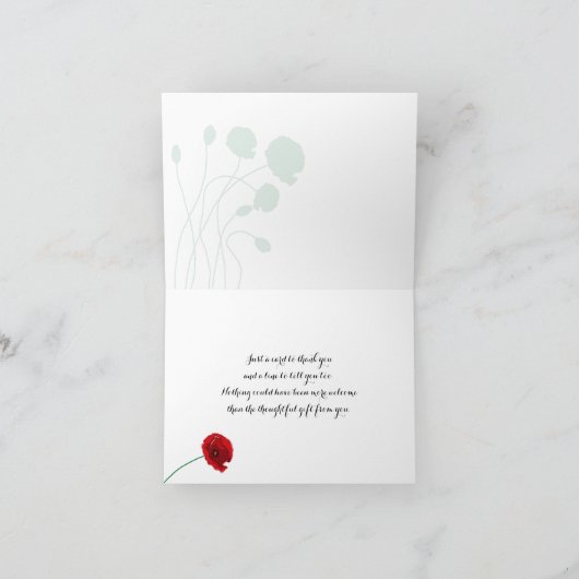 Trouw Trouwkaart | Rode Klaprozen Bedankkaart (Binnen)