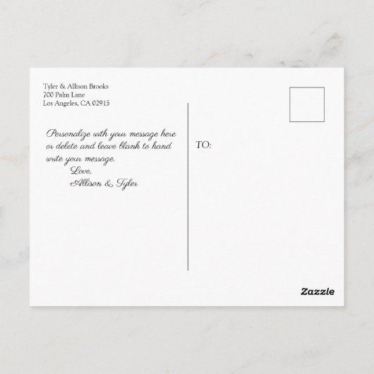 Trouw Trouwkaart, Roze Gouden Marmer, Bericht, Vs  Briefkaart (Achterkant)