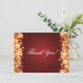 Trouw Trouwkaart Vonkelende Lichten Goud Bedankkaart (Staand voorkant)
