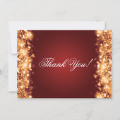 Trouw Trouwkaart Vonkelende Lichten Goud Bedankkaart (Voorkant)