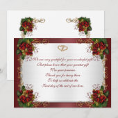 Trouw Trouwkaart "Wintertrouw" rode satijn Kaart (Voorkant / Achterkant)