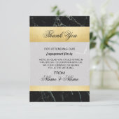 Trouw Trouwkaart Zwart Marmer Goud Art Deco Kaart (Staand voorkant)