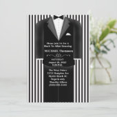 Trouw Tux Black Tie Feest Uitnodiging (Staand voorkant)