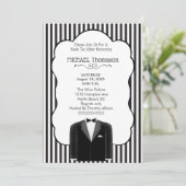 Trouw Tux Bruidegom Feest Uitnodiging (Staand voorkant)