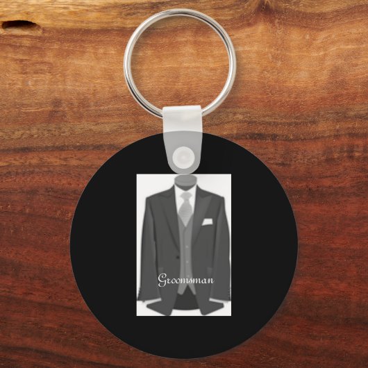 Trouw Tuxedo Bruidsjonker Sleutelhanger (Voorkant)