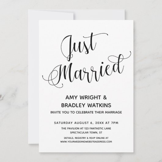 Trouw Typografie Bruiloftsreceptie Kaart (Voorkant)