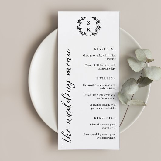 Trouw Typografie Lauwerkrans Monogram Menu