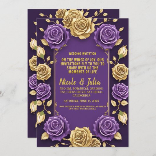 trouw uitnodiging (Voorkant / Achterkant)