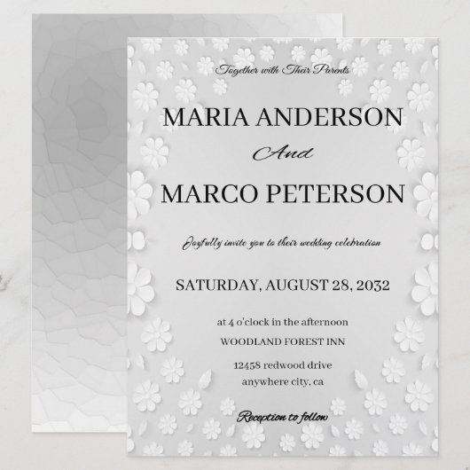 trouw uitnodiging (Voorkant / Achterkant)