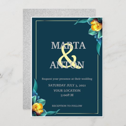 trouw uitnodiging (Voorkant / Achterkant)