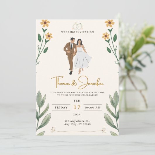 Trouw Uitnodiging (Staand voorkant)