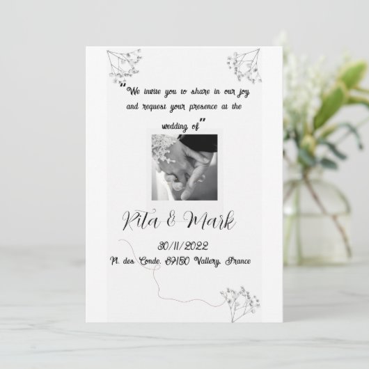 Trouw Uitnodiging (Staand voorkant)